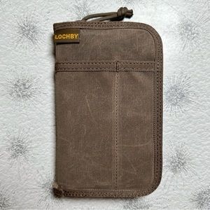 NWOT LOCHBY POCKET JOURNAL BROWN WATER RESISTANT WAXED CANVAS w/ NOTEBOOK REFILL